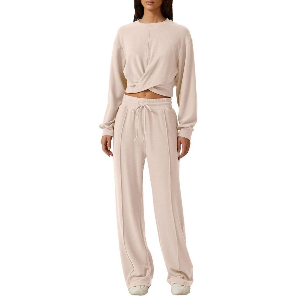 Women Two-Piece Sweatsuit Set Cozy Lounge Athleisure Comfortable Fit